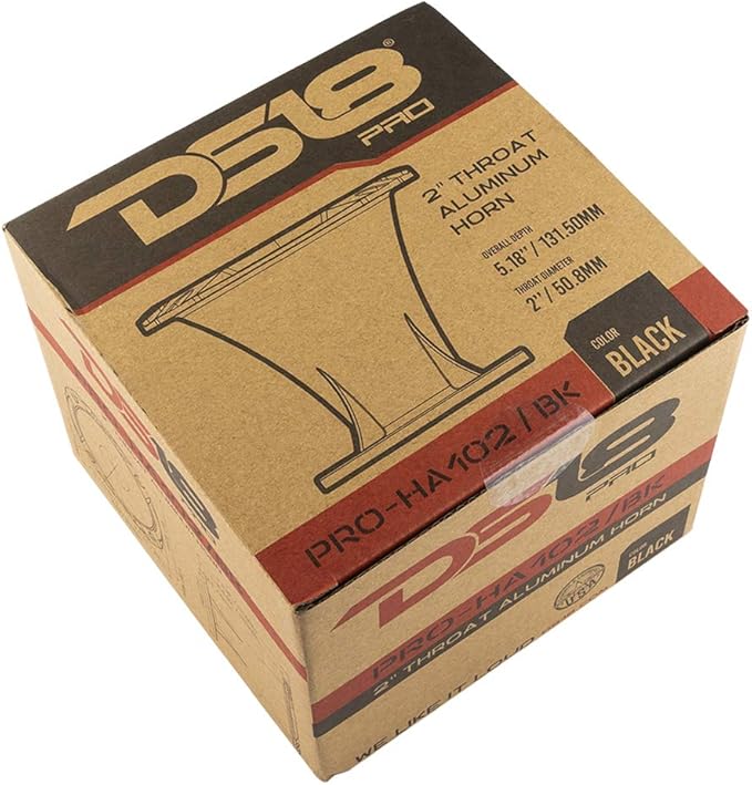 DS18 PRO-HA102BK 2" 100 Aluminum Bolt On Horn (Black) - Waveguide Exit Horn for Compression Drivers