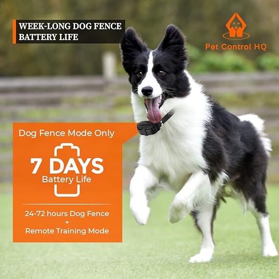 Dog Collar Replacement for Pet Control HQ Dual Wireless Electric Fence for Dogs & Remote Dog Training Collar - Safe, Rechargeable, Waterproof w/Electric Shock, Beep & Vibration - Small & Large Dogs