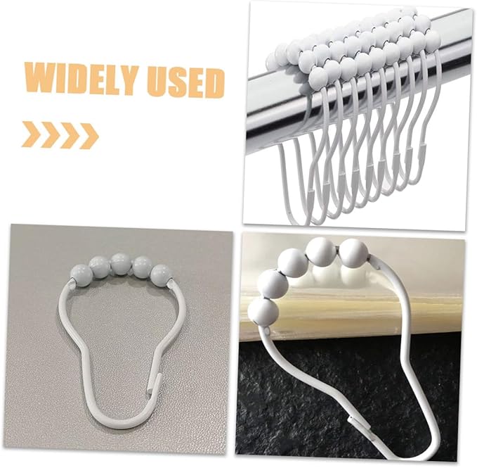 8pcs Shower Curtain Hooks Metal Rings for Bathroom Rods Smooth Finish Versatile Design Easy to Install Fits Shower Curtains