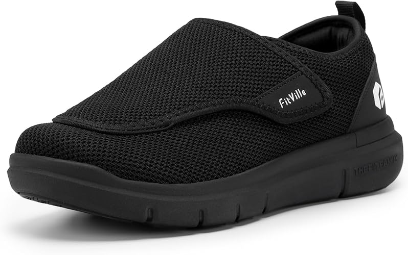 FitVille Diabetic Shoes for Women Extra Wide Width Walking Shoes Slip-On Orthopedic Shoes for Swollen Feet Foot Pain Relief - EasyTop Wings V2