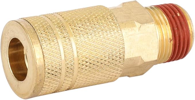 WYNNsky Industrial Air Coupler, 14 Inch Body Size, 38 Inch NPT Male Threads Size, Brass Air Compressor Hose Fitting