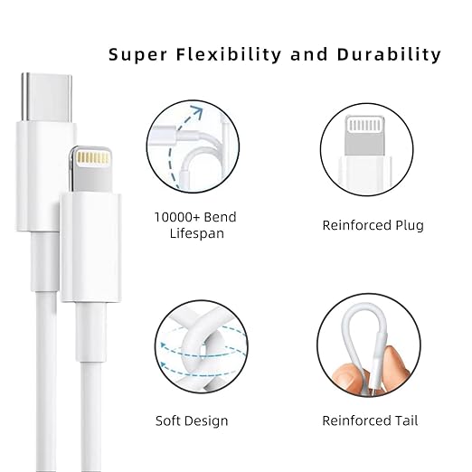USB C to Lightning Cable 1 Pack 10FT 27W Max Fast Charging 480Mbps Data Sync Apple MFi Certified iPhone Fast Charger Compatible with iPadiPhone 14131211 ProMaxXrXs and More