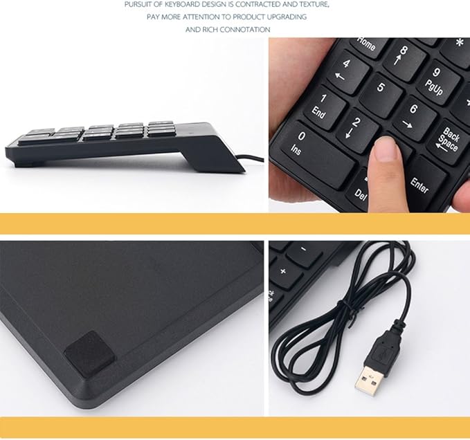 Numeric Keypad,USB Numeric Keypad, USB 18 Key Number Numeric Keypad Keyboard for LaptopNotebook PC Computer