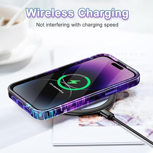 CASEFIV Compatible with iPhone 14 Pro Case,Marble Pattern 3 in 1 Heavy Duty Shockproof Full Body Rugged Hard PC+Soft Silicone Drop Protective Women Girls Cover for iPhone 14 Pro, Purple Butterfly