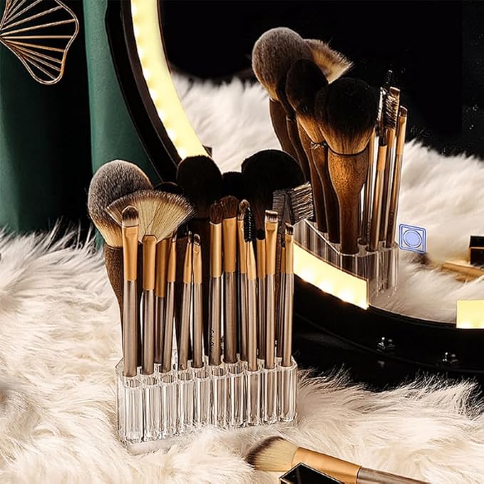 1PC Clear Acrylic Makeup Brush Holder and Nail Polish Organizer Ai Compact Storage Box for Beauty Essentials