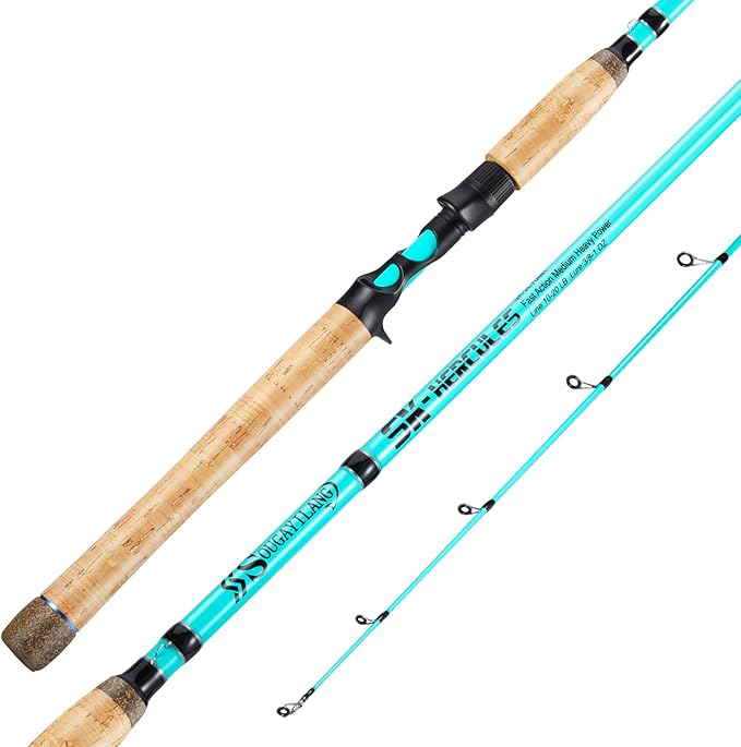 Sougayilang Inshore Saltwater Fishing Rods, Spinning Rods and Casting Rods with AAA Cork Handles,IM7 Toray Carbon Blanks- 7'