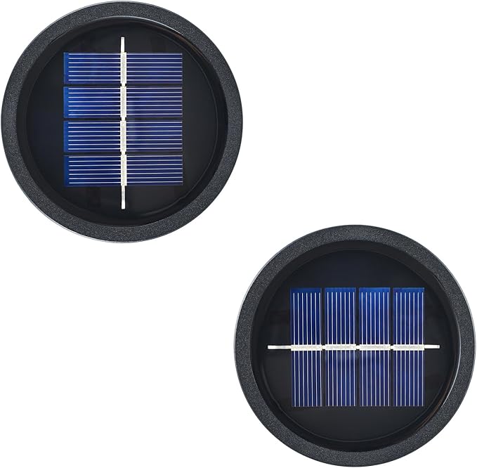 Solar Lanterns Replacement Top Pack of 2, Waterproof Round Solar Lights Replacement Part for Outdoor Hanging Lanterns Garden Patio Yard Deck Camping DIY Table Lights, Black
