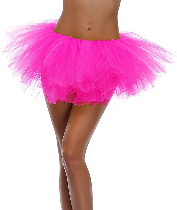 Women Teen Adult Classic Elastic 3 4 5 Layered Tulle Tutu Skirt Costume Bottom