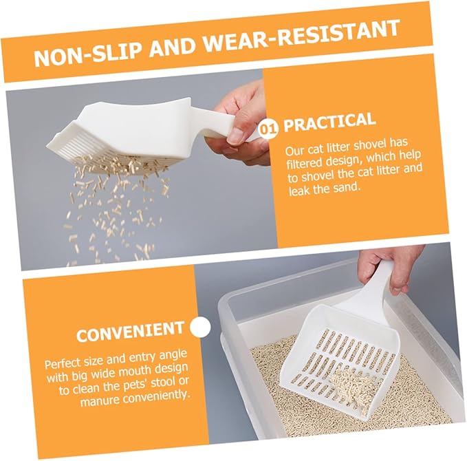 Pet Kitten Litter Cleanup Tool Large Capacity Cat Litter Scoop Filter Non-Slip Design for Easy Use