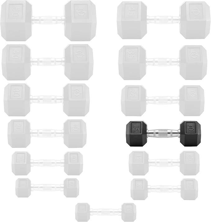 Philosophy Gym Rubber Coated Hex Dumbbell Hand Weights, Pairs