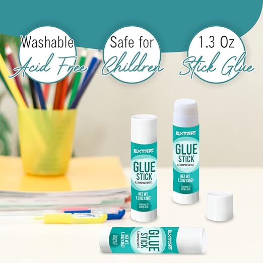 Bulk glue sticks for classrooms, white glue sticks for children, 36 units, 1.3 ounces, washable for all purpose, for children, school and home