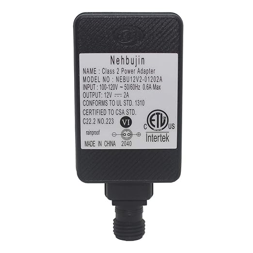 12V 2A Class 2 Power Supply, IP44 LED Transformer Replacement Yard Inflatable Adapter for String Light, Inflatable Decorations (12V-2A 1PCS)