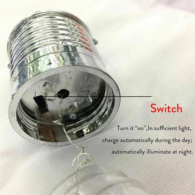 Solar Hanging Camping Lights Garden Yard Pathway Waterproof LED Light Bulb (Red)