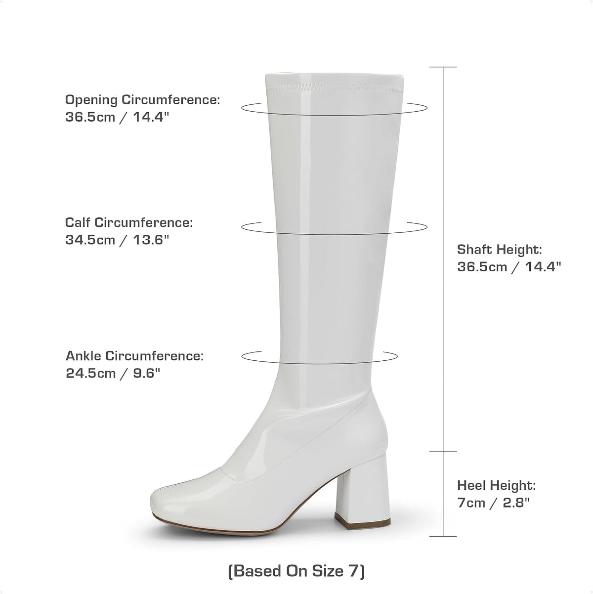 DREAM PAIRS Women's Gogo Boots Square Toe Chunky Wide Calf Knee High Boots