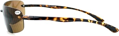 PASTL Bifocal Magnification Lens Sunglasses Rimless Rectangular Fashion UV 400
