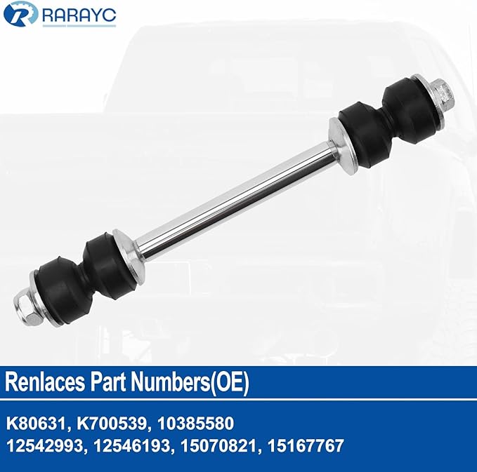 K80631 Front Sway Bar Link Kit Compatible with Chevy Silverado Suburban 1500/2500HD 1999-2019, Tahoe 1995-2006 Yukon XL Replaces K700539, 10385580, 15167767 (1 pc)