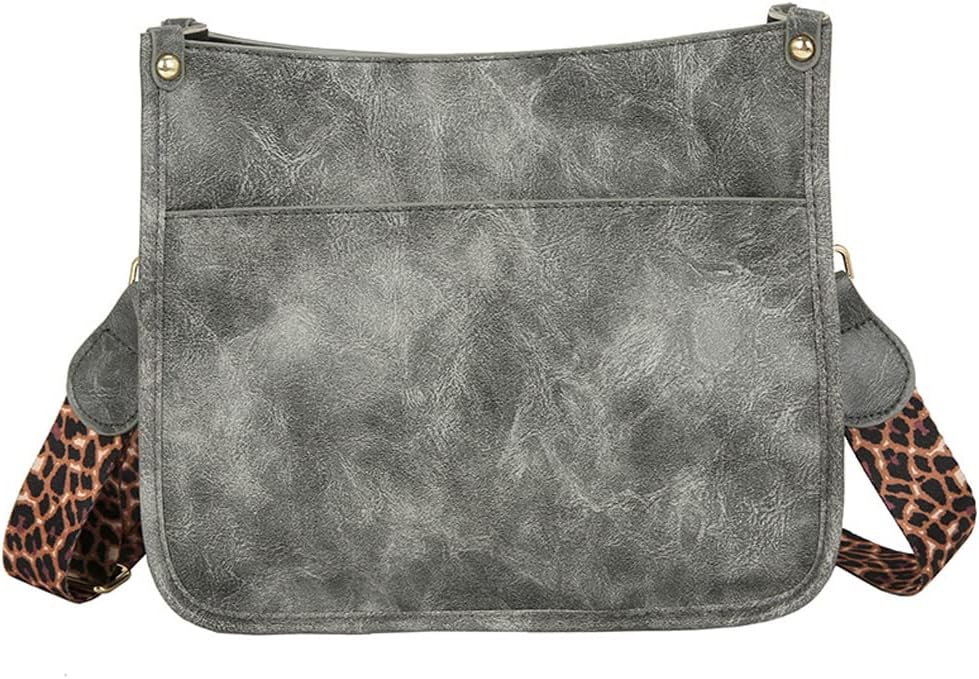Downupdown Crossbody Bags for Women Designer Satchel Handbags Leather Purse Shoulder Bag with Leopard Print Shoulder Strap