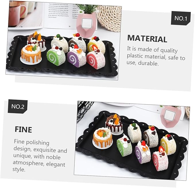 2 Pcs Cake Tray Plate Holder Serving Baking Showcase Dessert Party Trays and Platters Cake Platter Tray for Food Plastic White