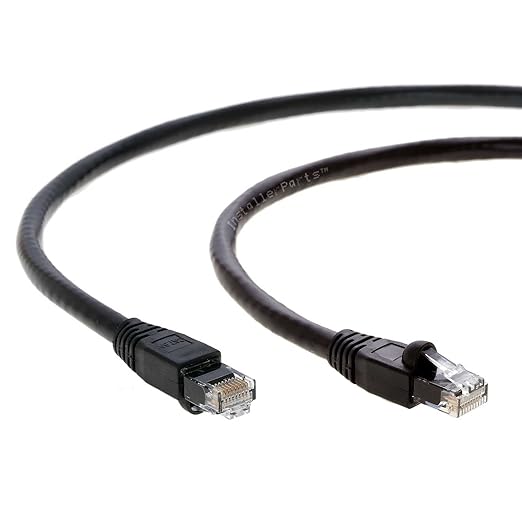 InstallerParts Ethernet Cable CAT6A Cable UTP Booted 15 FT - Black - Professional Series - 10GigabitSec NetworkHigh Speed Internet Cable, 550MHZ