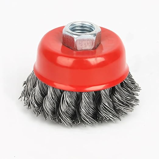 3 Inch Wire Brush for Angle Grinder - 58 Inch-11 Threaded Arbor Carbon Steel Twisted Knotted Wire Cup Brush for Heavy Cleaning Rust, Stripping and Abrasive