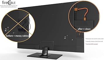 fireCable Plus Adapter for Firestick, Powers Fire TV Stick from TV USB Port, Eleminates AC Outlet Declutting Wires (See Fire Stick Comparison Chart)