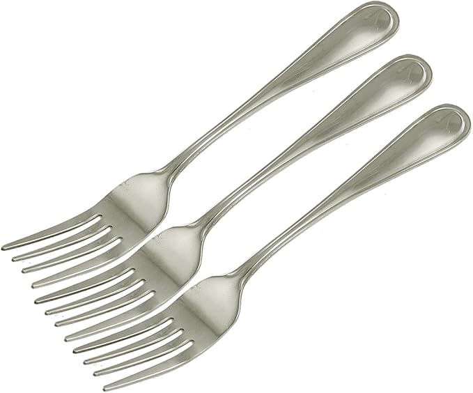 Qtqgoitem Stainless Steel Silver Tone Banquet Serving Tableware Fork 3 Pcs (Model: 141 3bc e5b 072 815)