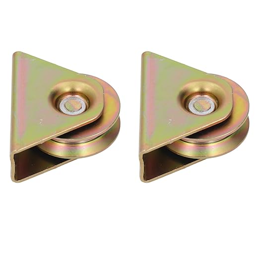 2Pcs Groove Pulley Wheel V Type Wall Mounted Alloy Steel Rope Blocks Rollers 48mm