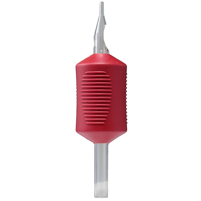 Round Tip Disposable Tattoo Tubes Tip 1.25" Grip Box of 20 Sterile Single Use for Precision Tattooing Ergonomic Grip for Comfort (07RT)