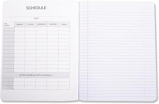Basics Wide Ruled Composition Notebook, 100 Sheet, Assorted Solid Colors, 4-Pack