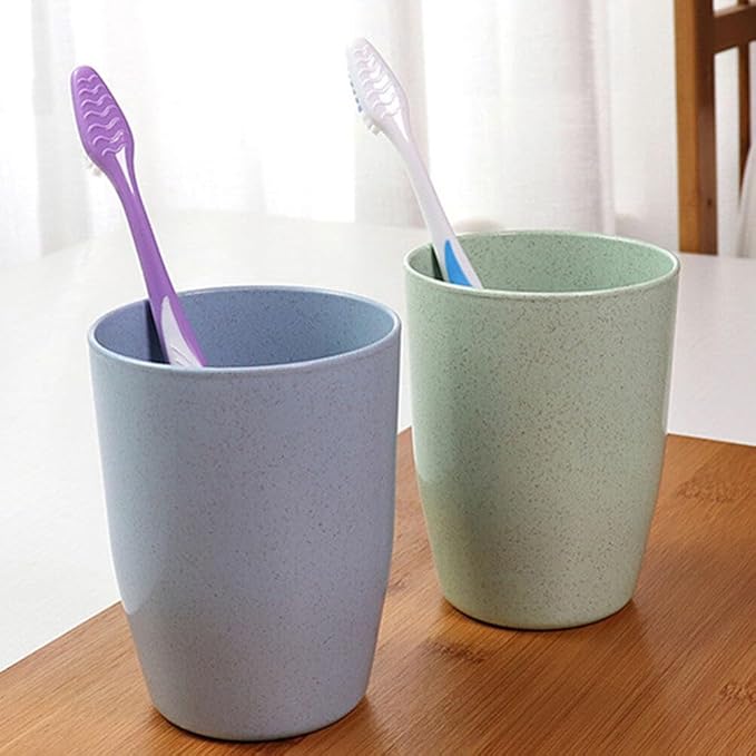 UPKOCH 4pcs drinking glasses bathroom supplies brush cups bathroom storage cup toothbrush holder travel cup brush container cups reusable water cup Lotus color mug wheat stalk