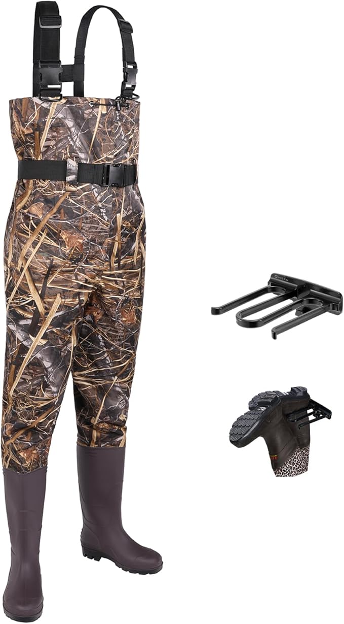 Fishing Waders for Men with Boots Womens Chest Waders 2-Ply NylonPVC Waterproof for Hunting with Boot Hanger
