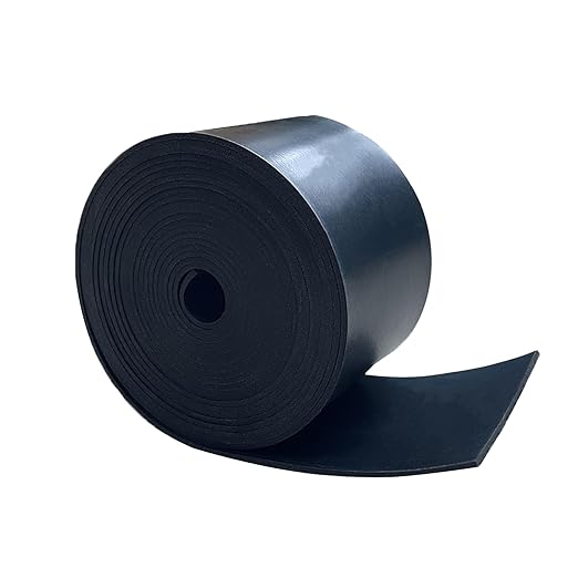 Solid Rubber Sheets,Rolls Strips 14 (.25)" Thick X 1" Wide X 10'Long, Solid Rubber Strips for DIY Gaskets Crafts Pads Sealing Abrasion Supports Flooring Protection Warehouse