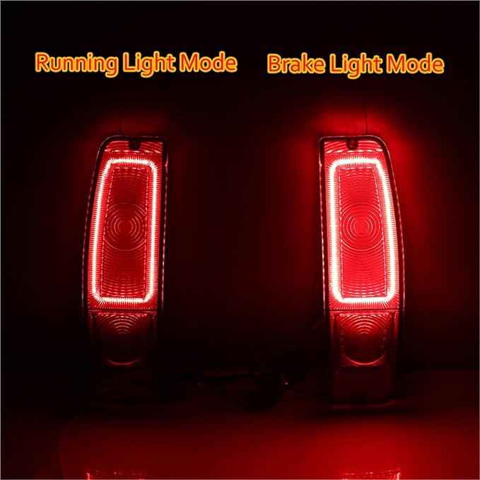 Red White LED Car Rear Tail Brake Lights Backup Lights Compatible for Ford Styleside F100250350 Truck, Econoline E100200300(Smoked Lens)