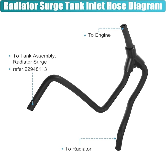 X AUTOHAUX Upper Radiator Surge Tank Inlet Hose Reservoir Hose 22908202 for Cadillac ATS CTS for Chevrolet Camaro 4 Cyl 2.0L 2013-2018 Engine Coolant Overflow Hose Recovery Tank Hose