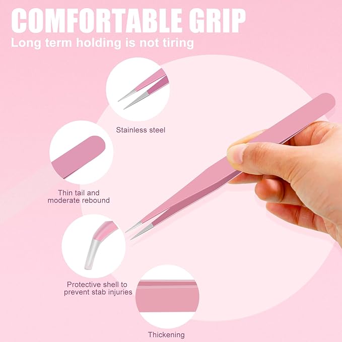 Industrial Tweezers,for Craft,Soldering, Laboratory Work, Jewelry-Making,for Modeling, Electronic Repair (2pcs black)