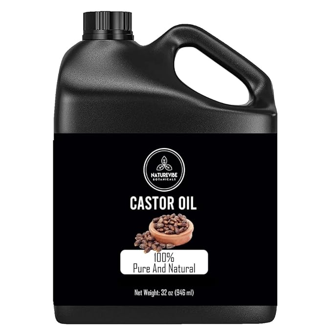 Naturevibe Botanicals Castor Oil 32 Ounces 100 Pure and Natural Great for Skin Care and Hair Care Hexane Free Unrefined Oil for Enhanced Eyebrows and Eyelashes 32 Fl Oz 946ml