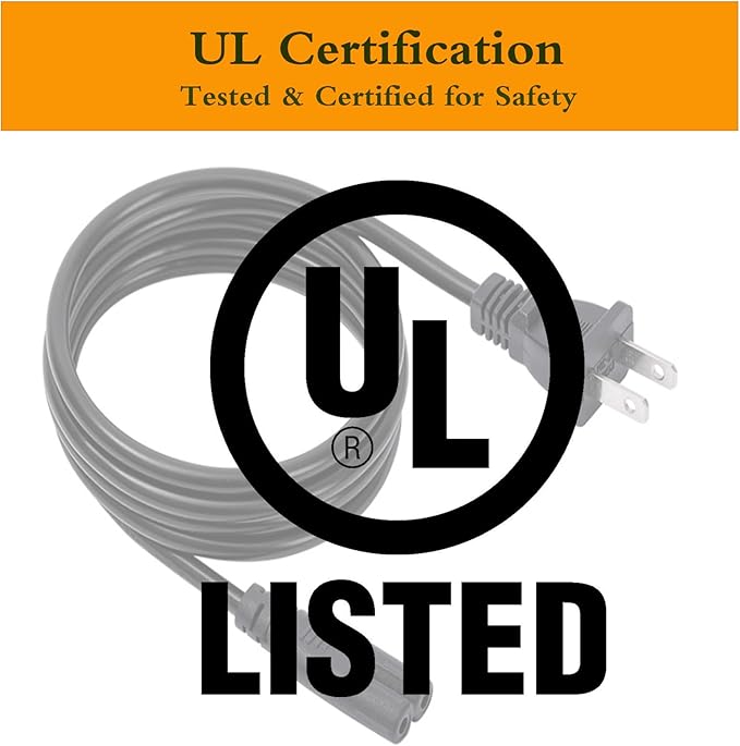 TV Power Cable Cord for Samsung 24" 32" 40" 43" 48" 49" 50" 55" 60" 65" 75" Inch LCD HD Smart 4K Curved TV UN55RU8000FXZA UN65RU7100FXZA UN43NU6900FXZA Replacement Samsung TV Power Cord