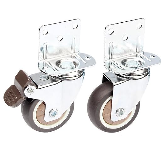 1pc Heavy Duty Casters 20kg Mute Swivel Wheels for Moving Furniture Chair Crib Cabinet Workbench Soft Rubber Universal Castor (Color : 2 inch with Brake)