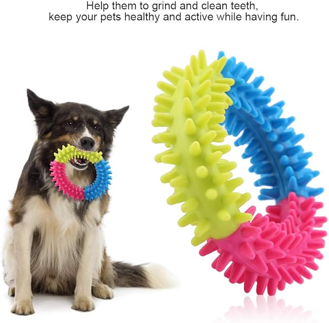 Dog Chew Toy Tricolor Aggressive Chewers Large 11 11 3cm Cute Shape Chew Toy Teeth Cleaning Toy for Pet Dog Puppy