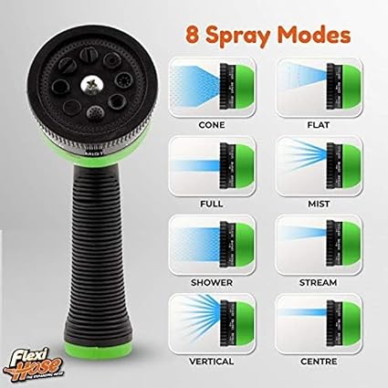 Flexi Hose Lightweight Expandable Garden Hose, No-Kink Flexibility, 34 Inch Solid Brass Fittings and Double Latex Core (150 FT, Black)