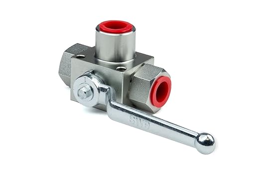 Chief 3-Way High Pressure Ball Valve - Industrial Carbon Steel L-Flow Control, 5145 PSI Max Pressure, 215F Temperature Rating, 12" NPT Port, Hydraulic Diverter Valve for Manufacturing Applications
