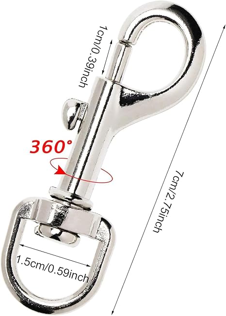 Penta Angel 4Pcs Dog Leash Clasp Heavy Duty Snap Hooks Clips Pet Leashes Key Chain with Spring Buckle for Linking Pet Collar (4 PCS)