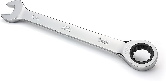 Jaeger 6 mm Ratchet Wrench with 8 Ratcheting Precision and Hardened, Polished Steel for Projects with Metric Tight Spaces