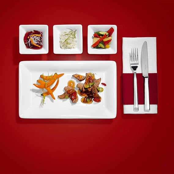 Villeroy Boch Pi Carr Serving Plate, 24x12 cm, Premium Porcelain, White