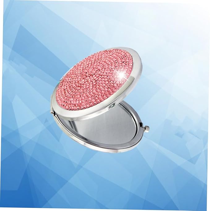 NOLITOY Round Diamond- Makeup Mirror Folding Lighted Travel Mirror Compact Portable for Women Artists