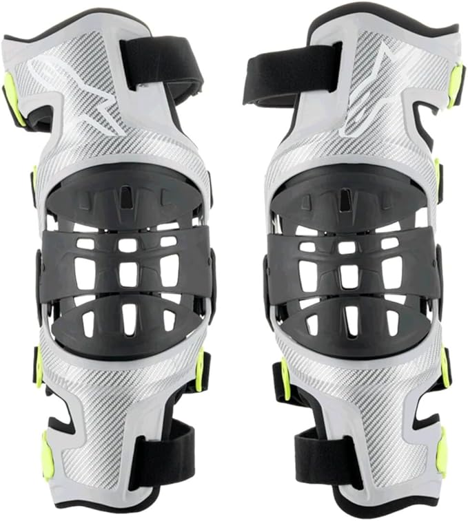 Alpinestars 6501319-195-L Bionic 7 Knee Set SilverYellow Lg