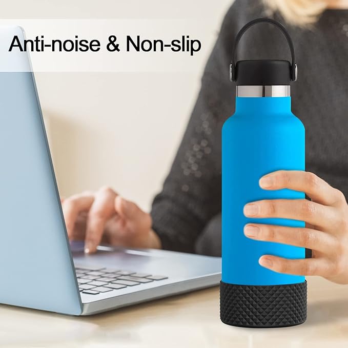 WUQID Water Bottle Boot, Diamond Silicone Boot Compatible with Stanleyy Tumbler 20-40oz Hydroo Flask Bottle 12oz-24oz, Reduces Dents Sleeve Cover for More BottlesTumblers Bottom of 2.83-2.95in
