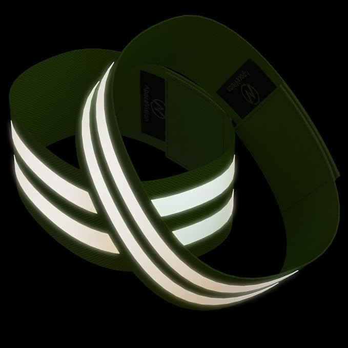 Reflective Ankle Bands (4 Bands2 Pairs) High Visibility and Safety for JoggingCyclingWalking etc Works as Wristbands, Armband, Leg Straps Accessories for SportsRunning Gear