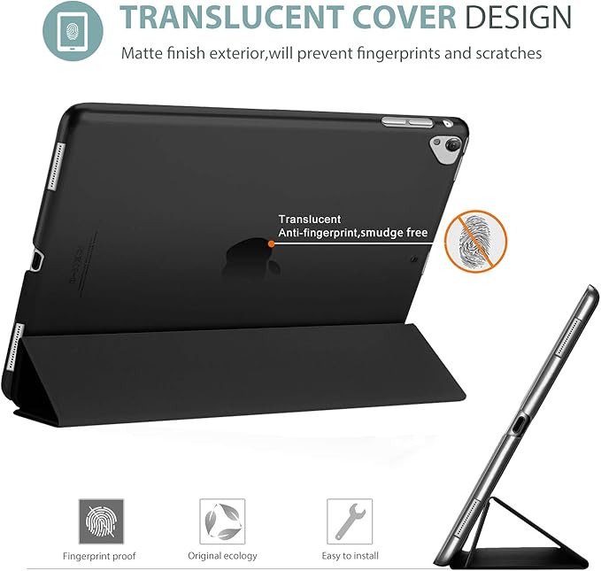 ProCase Smart Case for iPad Pro 12.9 1st and 2nd Generation (2015 and 2017 Model), Stand Cover Support Auto SleepWake -Black
