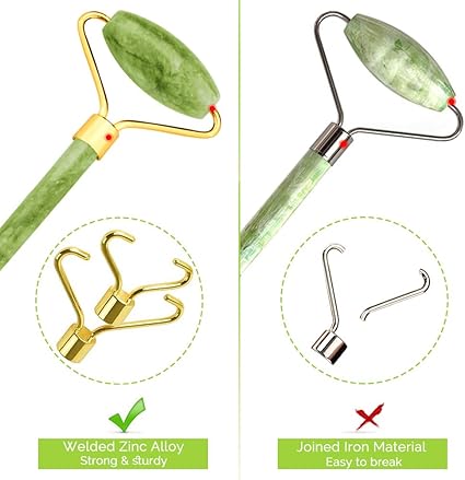 Gua Sha Facial Tools Set and Jade Roller for Face - 100 Real Natural Stone Beauty Massage Tool for Face, Eyes, Neck, Body - Anti-Aging Beauty Treatment